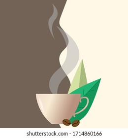 
Coffee cup with steam. Vector