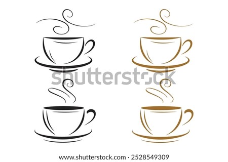 Coffee Cup with steam vector art illustration.