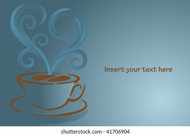 Coffee cup with steam vector graphic