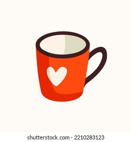 Coffee cup sticker for a social media, making a blog or vlog vector flat illustration. Set of cartoon icons for making internet content