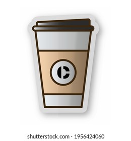 Coffee cup sticker vector design