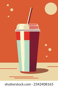 coffee cup with a straw
