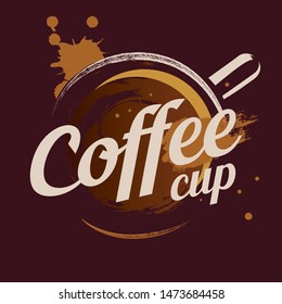 coffee cup stylized emblem template
