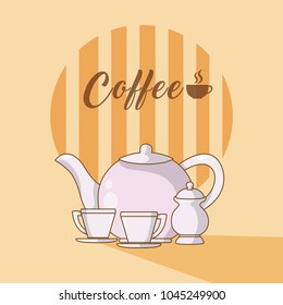Coffee cup with sugar cubes