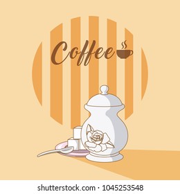 Coffee cup with sugar cubes