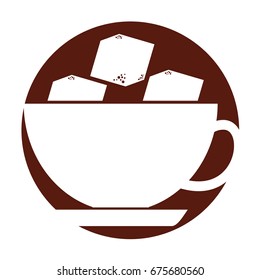 coffee cup with sugar cubes