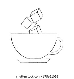 coffee cup with sugar cubes