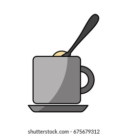 coffee cup with sugar spoon