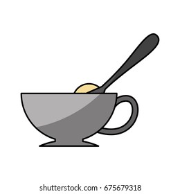 coffee cup with sugar spoon