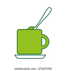 coffee cup with sugar spoon