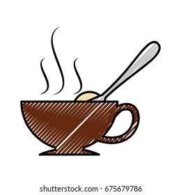 coffee cup with sugar spoon