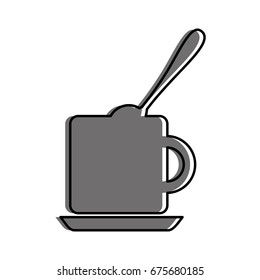 coffee cup with sugar spoon