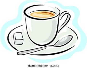 Coffee cup with sugar.Vector illustration