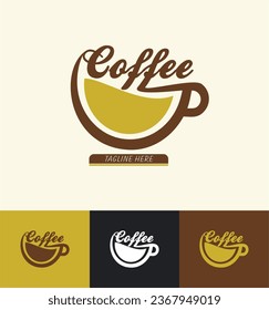 Kaffee mit Tasse, geeignet für Coffee Shop Logo oder Produkt-Markenidentität. eps