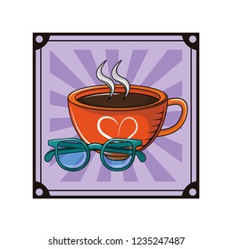 Coffee cup and sunglasses