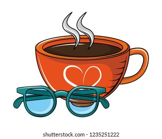 Coffee cup and sunglasses