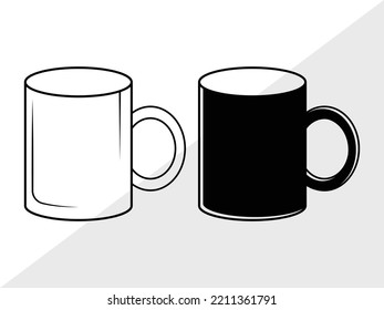 Ilustración de vectores imprimibles de Coffee Cup SVG
