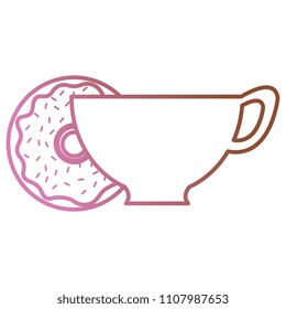 coffee cup with sweet donuts