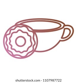 coffee cup with sweet donuts