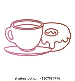 coffee cup with sweet donuts