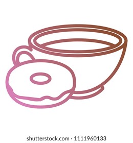 coffee cup with sweet donuts