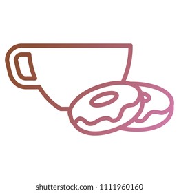 coffee cup with sweet donuts