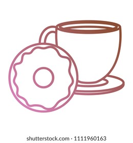 coffee cup with sweet donuts