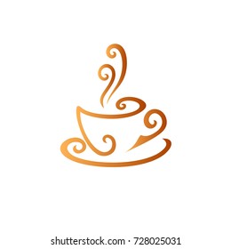 coffee cup swirl art logo