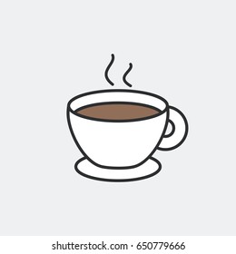 Coffee cup symbol concept. Flat and isolated vector eps illustration icon with minimal and modern design.