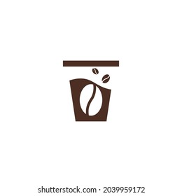 Coffee cup symbol drink company illustration vector template. Fresh beverage logo design