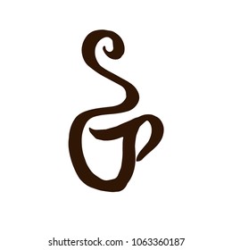 Coffee cup symbol logo vector illustration on white background