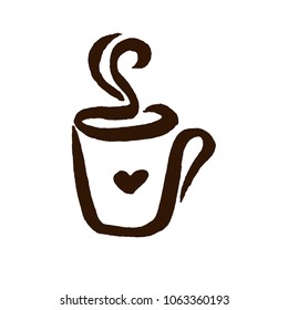 Coffee cup symbol logo vector illustration on white background