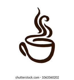 Coffee cup symbol logo vector illustration on white background