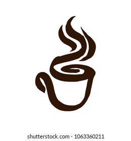 Coffee cup symbol logo vector illustration on white background