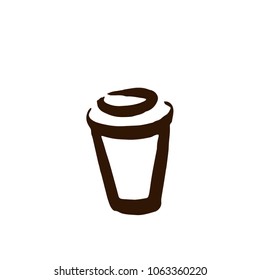 Coffee cup symbol logo vector illustration on white background