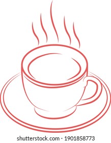 Coffee cup symbol, Coffee cup vector icon, hot coffee icon