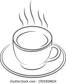 Coffee cup symbol, Coffee cup vector icon, hot coffee icon