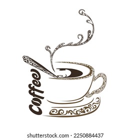 Coffee cup symbol vector icon illustration design, Cup (mug) of hot drink (coffee, tea etc)