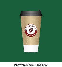 Coffee cup. Take away paper / plastic coffee cup vector illustration. 
