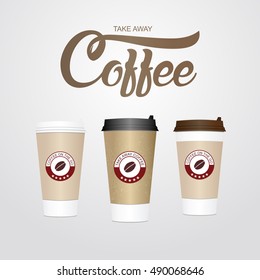 Coffee cup. Take away paper / plastic coffee cup vector illustration. 