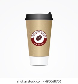 Coffee cup. Take away paper / plastic coffee cup vector illustration. Coffee cup image. 