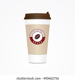 Coffee cup. Take away paper / plastic coffee cup vector illustration. 