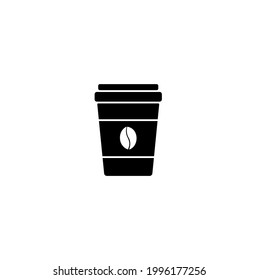  Coffee cup take away simple thin line icon vector illustration