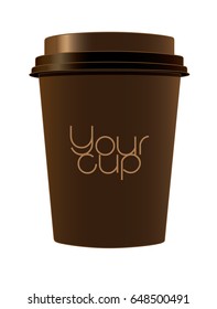 A coffee cup for take out mock-up. Flat vector illustration template