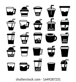 set de iconos para el té, café, té y té de burbujas