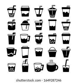 set de iconos para el té, café, té y té de burbujas
