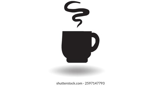 coffee cup. coffee and tea cups. Hot drink icon. Disposable cup. Coffee cup with steam. Flat style.