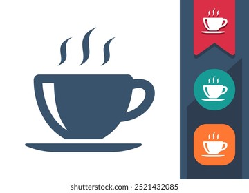 Café, Xícara de Café, Chá, Ícone de Bebida Quente. Profissional, ícone pixel perfeito. Formato EPS 10.