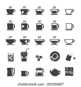 Coffee Cup And Tea Cup Icon Set