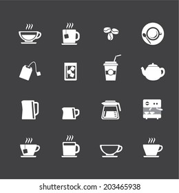 Coffee cup and Tea cup icon set